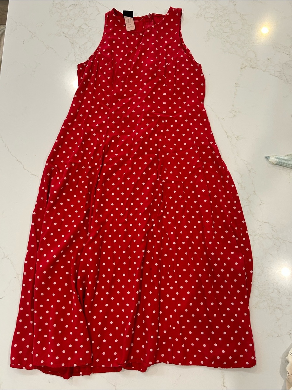 Michele Red Polka Dot Sleeveless Midi Dress